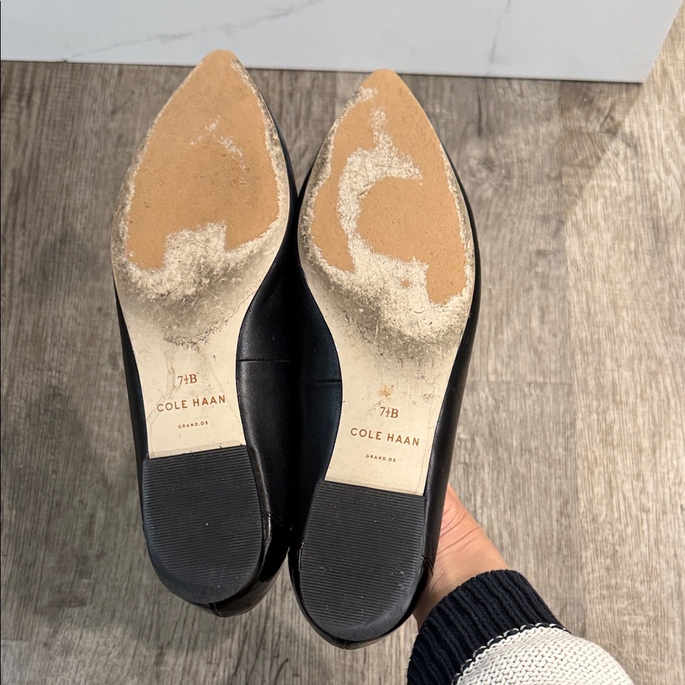 Cole Haan Black Scalloped Flats - Picture 7 of 7